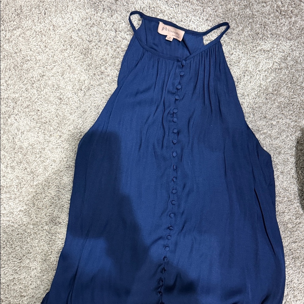 Philosophy Navy Sleeveless Blouse Size Medium